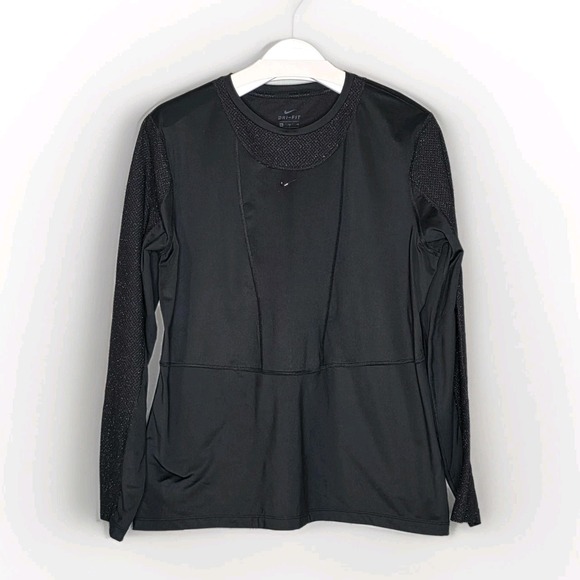 Nike Tops - Nike Pro Women Warm Long Sleeve Top SZ XL Black Base Layer Running Semi Fitted